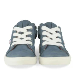 Bottines Montante MARINE Garçon Motif Rayures Lacets