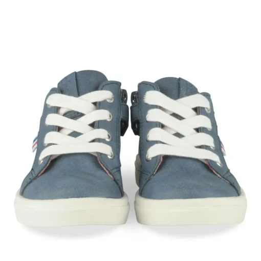Bottines Montante MARINE Garçon Motif Rayures Lacets