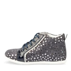 Bottines Montante MARINE Fille CUIR Motif Uni Lacets