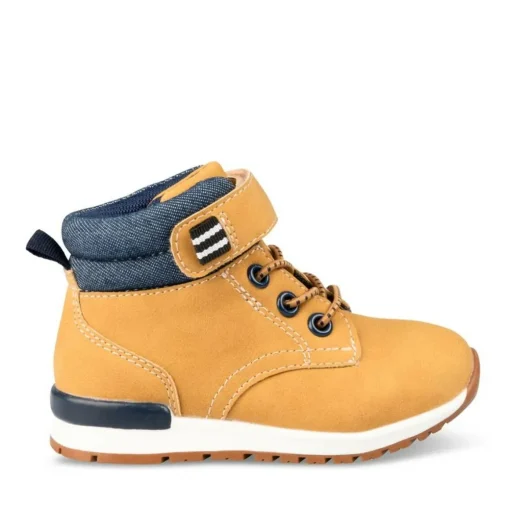 Bottines Montante MARRON Garçon Motif Uni Scratch