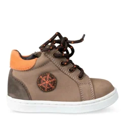 Bottines Montante MARRON Garçon CUIR Motif Uni Lacets