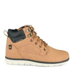Bottines Montante MARRON Garçon Motif Uni Lacets