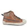Bottines Montante MARRON Garçon Motif Uni Scratch