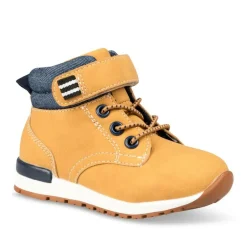 Bottines Montante MARRON Garçon Motif Uni Scratch