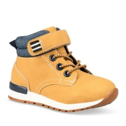 Bottines Montante MARRON Garçon Motif Uni Scratch