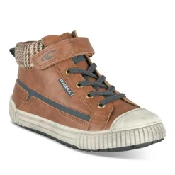 Bottines Montante MARRON Garçon Motif Uni Scratch