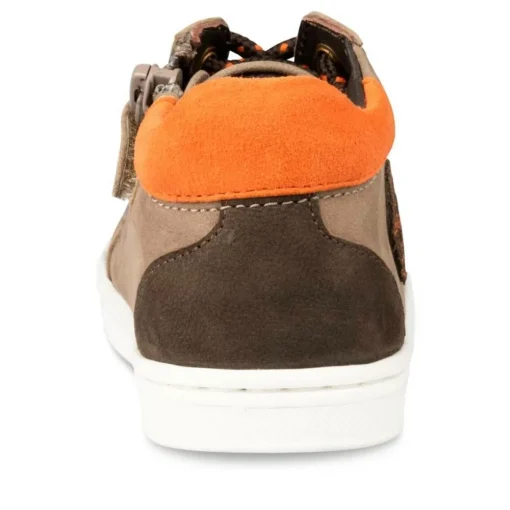 Bottines Montante MARRON Garçon CUIR Motif Uni Lacets