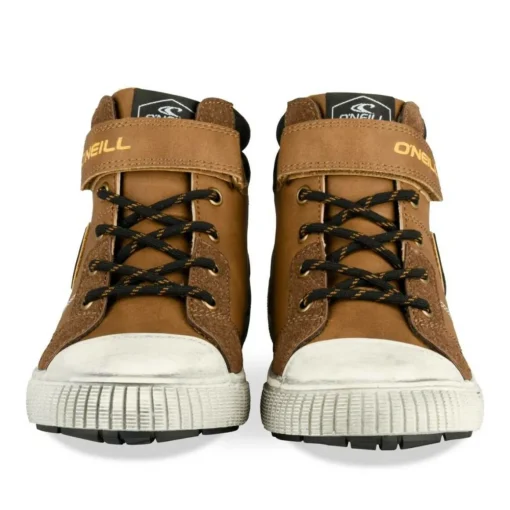 Bottines Montante MARRON Garçon Motif Uni Scratch
