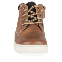 Bottines Montante MARRON Garçon CUIR Motif Uni Lacets