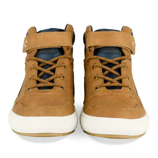 Bottines Montante MARRON Garçon Motif Uni Scratch