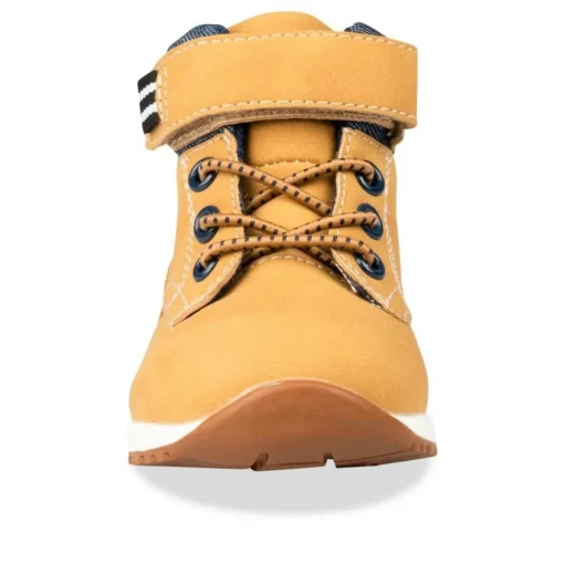 Bottines Montante MARRON Garçon Motif Uni Scratch