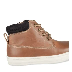 Bottines Montante MARRON Garçon CUIR Motif Uni Lacets