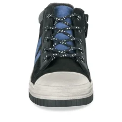 Bottines Montante NOIR Garçon CUIR Motif Uni Lacets
