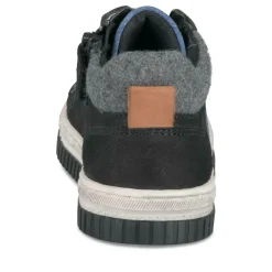 Bottines Montante NOIR Garçon CUIR Motif Uni Lacets