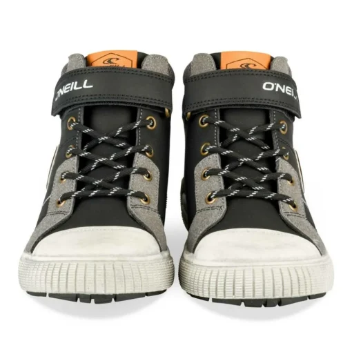 Bottines Montante NOIR Garçon Motif Uni Scratch