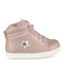 Bottines Montante ROSE Fille Motif Etoiles Elastique