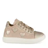 Bottines Montante ROSE Fille CUIR Motif Animal Lacets