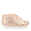Bottines Montante ROSE Fille CUIR Motif Uni Lacets
