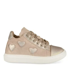 Bottines Montante ROSE Fille CUIR Motif Animal Lacets