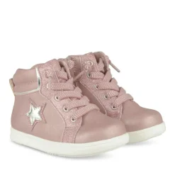Bottines Montante ROSE Fille Motif Etoiles Elastique