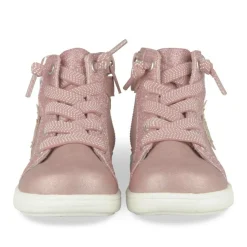 Bottines Montante ROSE Fille Motif Etoiles Elastique