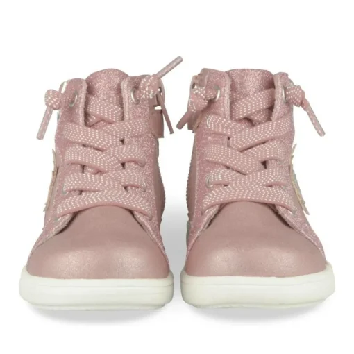 Bottines Montante ROSE Fille Motif Etoiles Elastique