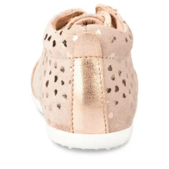 Bottines Montante ROSE Fille CUIR Motif Uni Lacets