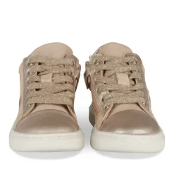 Bottines Montante ROSE Fille CUIR Motif Animal Lacets