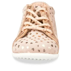 Bottines Montante ROSE Fille CUIR Motif Uni Lacets