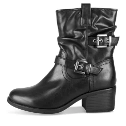 Bottines Motarde NOIR Femme Motif Uni Fermeture éclair