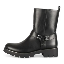 Bottines Motarde NOIR Femme Motif Uni Fermeture éclair
