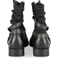 Bottines Motarde NOIR Femme Motif Uni Fermeture éclair
