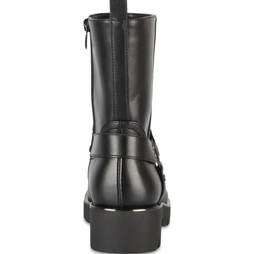 Bottines Motarde NOIR Femme Motif Uni Fermeture éclair