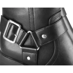 Bottines Motarde NOIR Femme Motif Uni Fermeture éclair