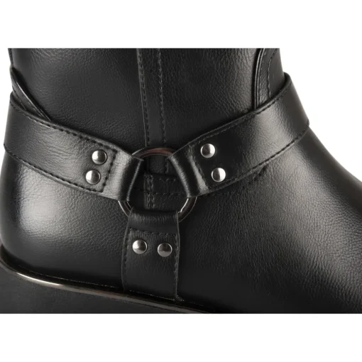 Bottines Motarde NOIR Femme Motif Uni Fermeture éclair