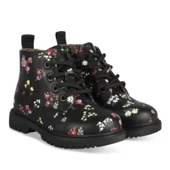 Bottines MULTICOLOR Fille Motif Fleuri Lacets + Fermeture éclair