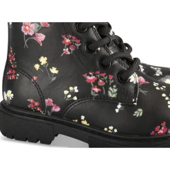 Bottines MULTICOLOR Fille Motif Fleuri Lacets + Fermeture éclair
