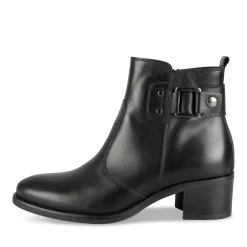 Bottines NOIR Femme CUIR Motif Uni Fermeture éclair