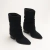 Bottines NOIR Femme CUIR Motif Uni A Enfiler