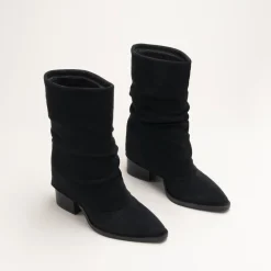 Bottines NOIR Femme CUIR Motif Uni A Enfiler