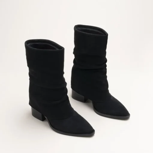 Bottines NOIR Femme CUIR Motif Uni A Enfiler