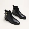 Bottines NOIR Femme CUIR Motif Uni Fermeture éclair