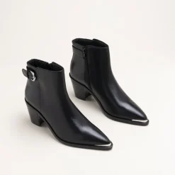 Bottines NOIR Femme CUIR Motif Uni Fermeture éclair