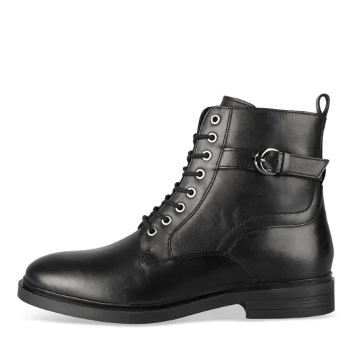 Bottines NOIR Femme CUIR Motif Uni A Enfiler