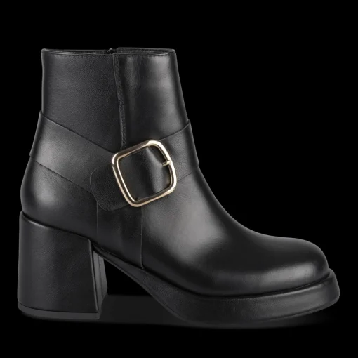Bottines NOIR Femme CUIR Motif Uni Fermeture éclair