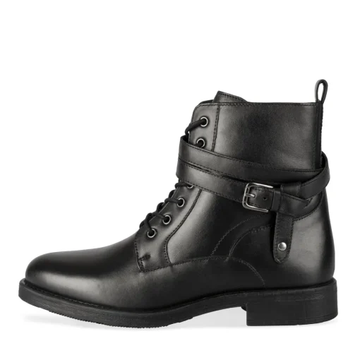 Bottines NOIR Femme CUIR Motif Uni A Enfiler