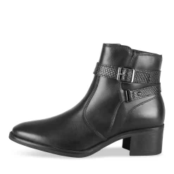 Bottines NOIR Femme CUIR Motif Uni Fermeture éclair