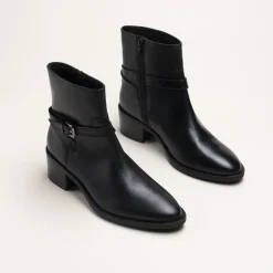 Bottines NOIR Femme CUIR Motif Uni Fermeture éclair