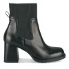 Bottines NOIR Femme CUIR Motif Uni Elastique
