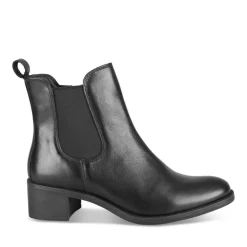 Bottines NOIR Femme CUIR Motif Uni Fermeture éclair